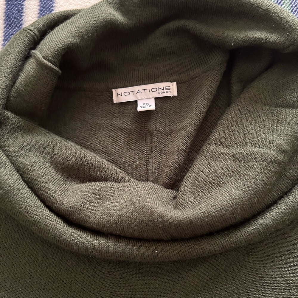 Notations Men's Green Turtleneck Sweater